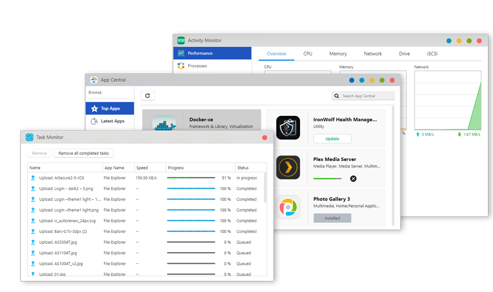 Asustor NAS 華芸 Funcionamiento en segundo plano