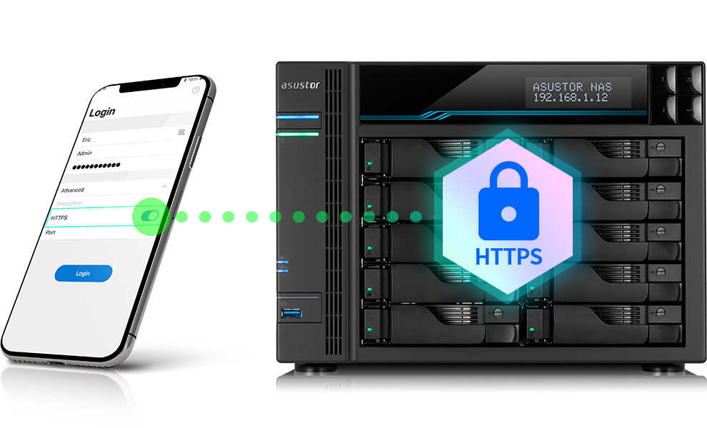 Asustor NAS 華芸 HTTPS protege seus dados
