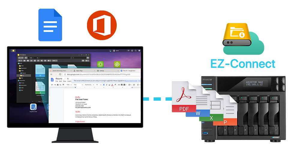 Asustor NAS 華芸 Visualizza facilmente i documenti di Office online