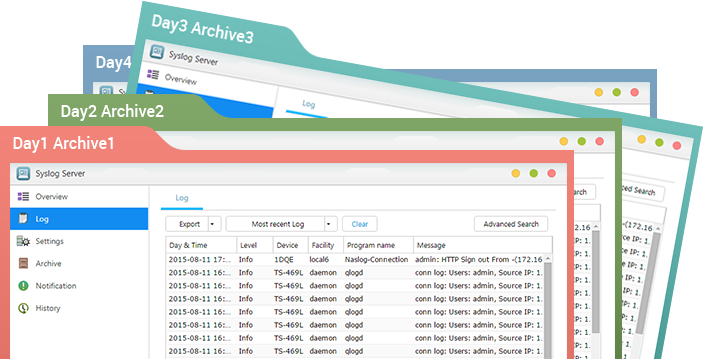 Asustor NAS 華芸 Supporta l'archiviazione log