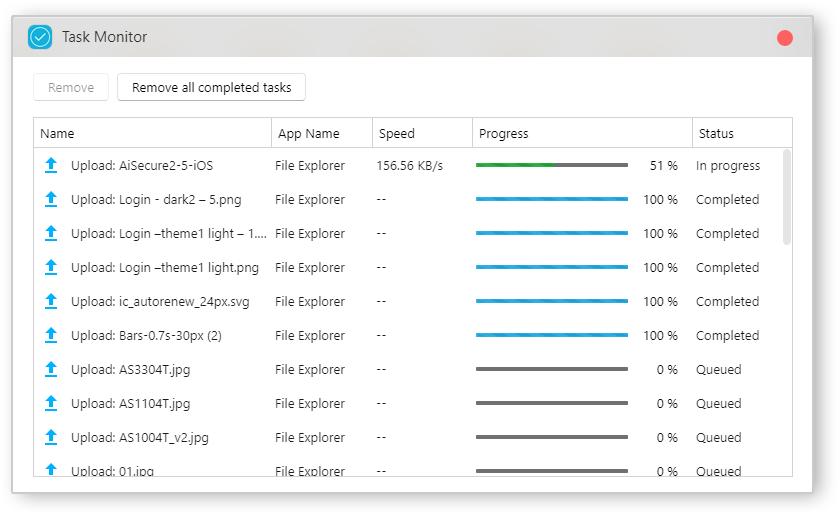 Asustor NAS 華芸 Monitor de tareas