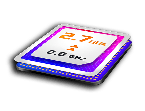 CPU lõi kép 2.0Ghz tăng đến 2.7Ghz   