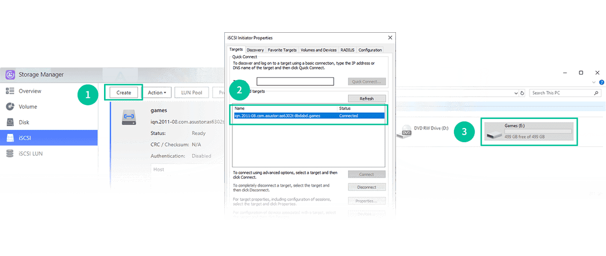 Lagra spel på en iSCSI Drive  