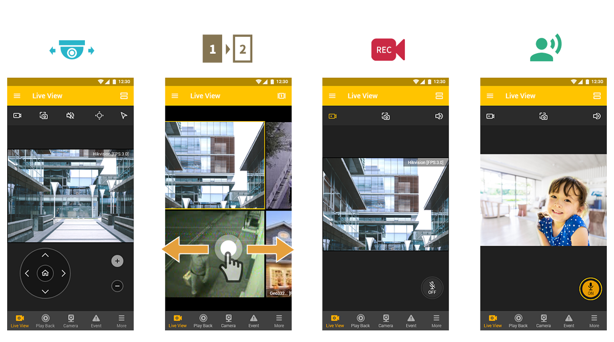 Asustor NAS 華芸 Chuyển đổi trực quan để xem trực tiếp từng camera