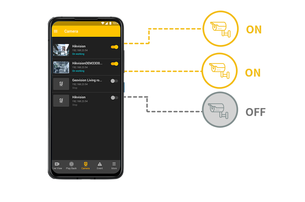 Asustor NAS 華芸 Verifique e monitore facilmente o status da câmera
