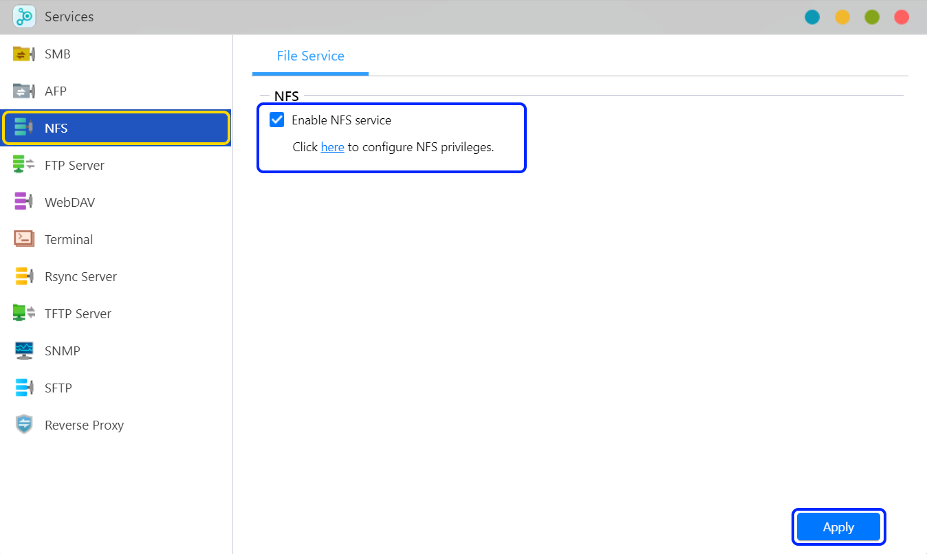 Permissions in NFS web projects